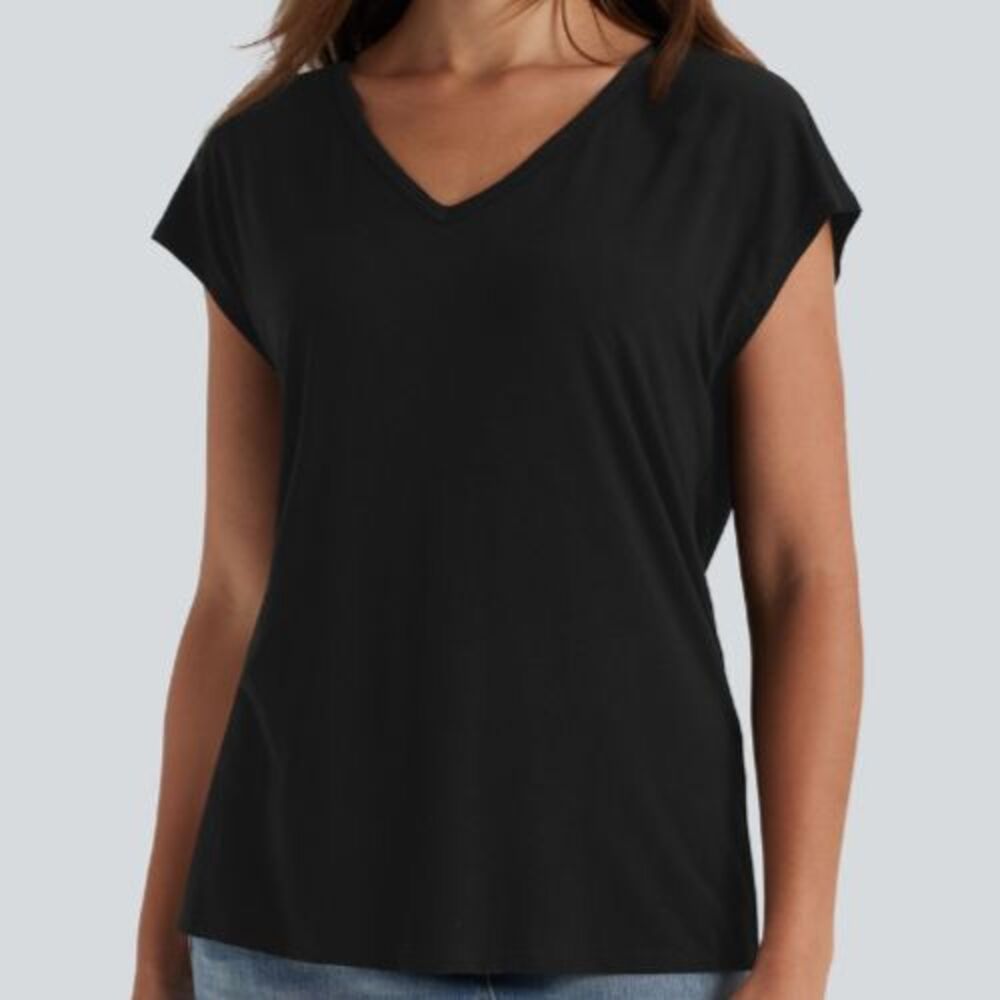 Halara Black Soft Stretchy V Neck Dolman Tee Size Medium